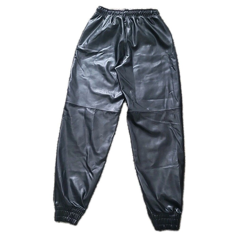 Abercrombie & Fitch Jogger Pant Women XS Black Vegan Leather High Waisted Casual - Picture 14 of 14